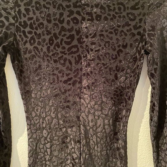 SEXY BLACK LEOPARD NIGHT BODYSUIT- DNS WEAR - Picture 4 of 4